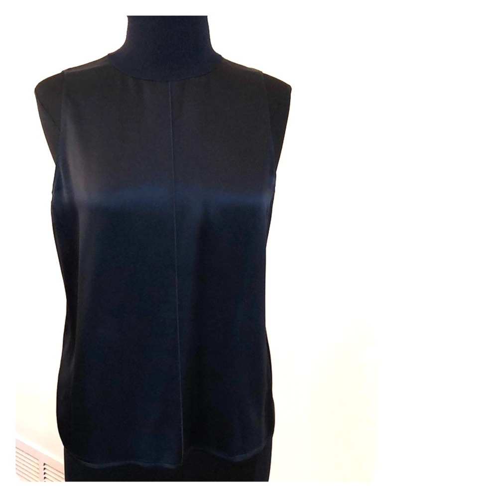 Rag & Bone Sleeveless ZIP-Up Silk Turtleneck